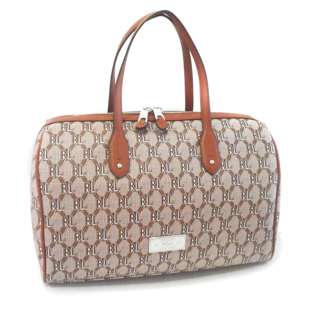 Lauren Ralph Lauren Helston Monogram Barrel Satchel